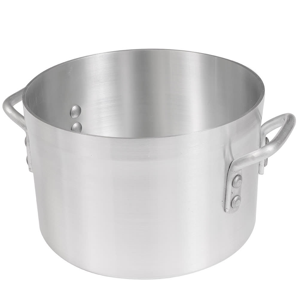 Winco 8-1/2 Quart Aluminum Stock Pot with Reinforced Rim and Riveted  HandleS