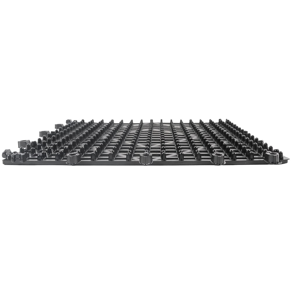 Winco BML12K 12" Square Interlocking Bar Mat Plastic, Dark Smoke