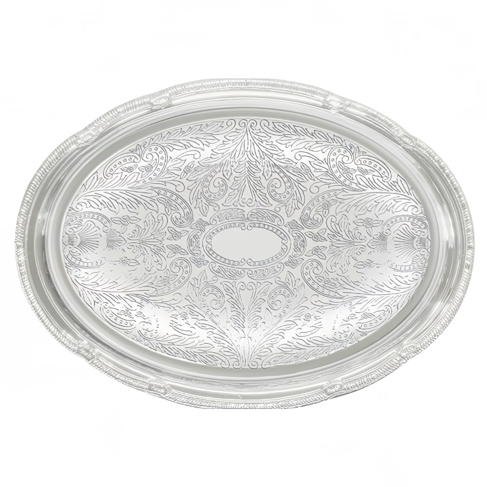 Winco CMT1318 Oval Serving Tray 18 3/4" x 13", Gadroon Edge w