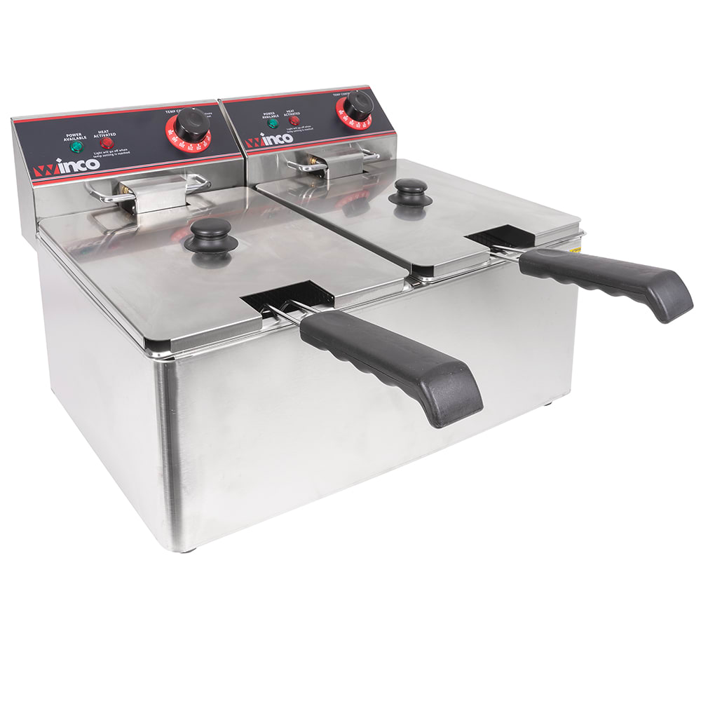 Winco EFT32 Countertop Electric Fryer (2) 16 lb Vats, 120v