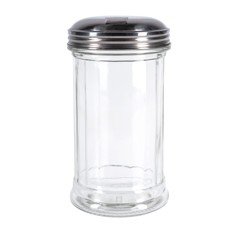Winco G102 12 oz Glass Sugar Pourer w/ Flap Top