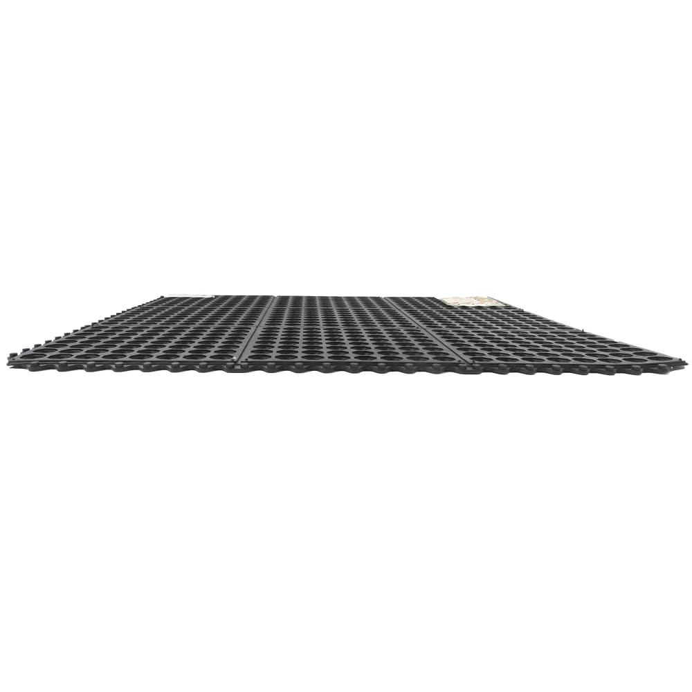 Winco RBMI33K Rubber Floor Mat, Anti Fatigue, Interlocking, 3' x 3' x