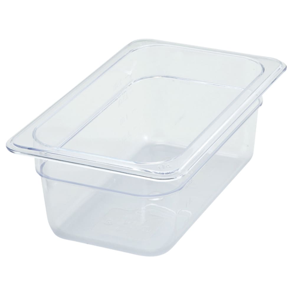 Winco SP7904 NSF 4-Inch Deep One-Ninth Size Polycarbonate Food Pan 