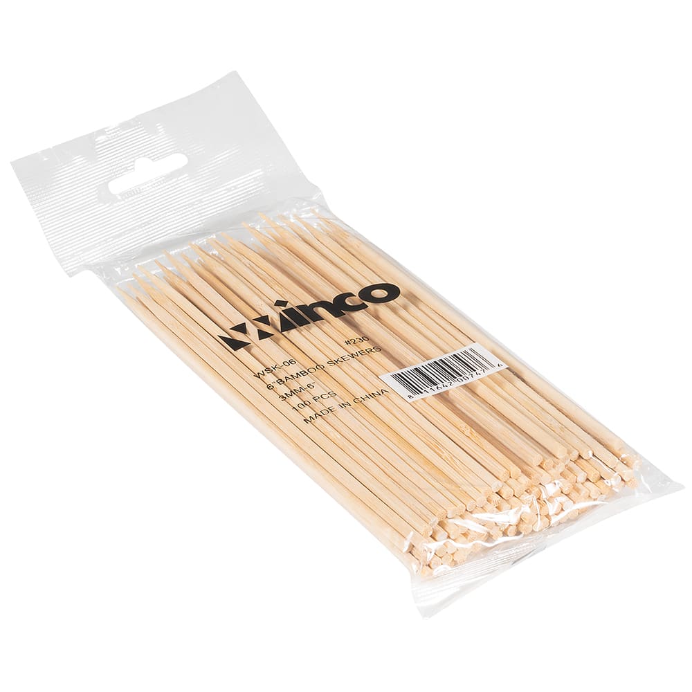 100/PK 12-Inch Bamboo Skewers Winco WSK-12 