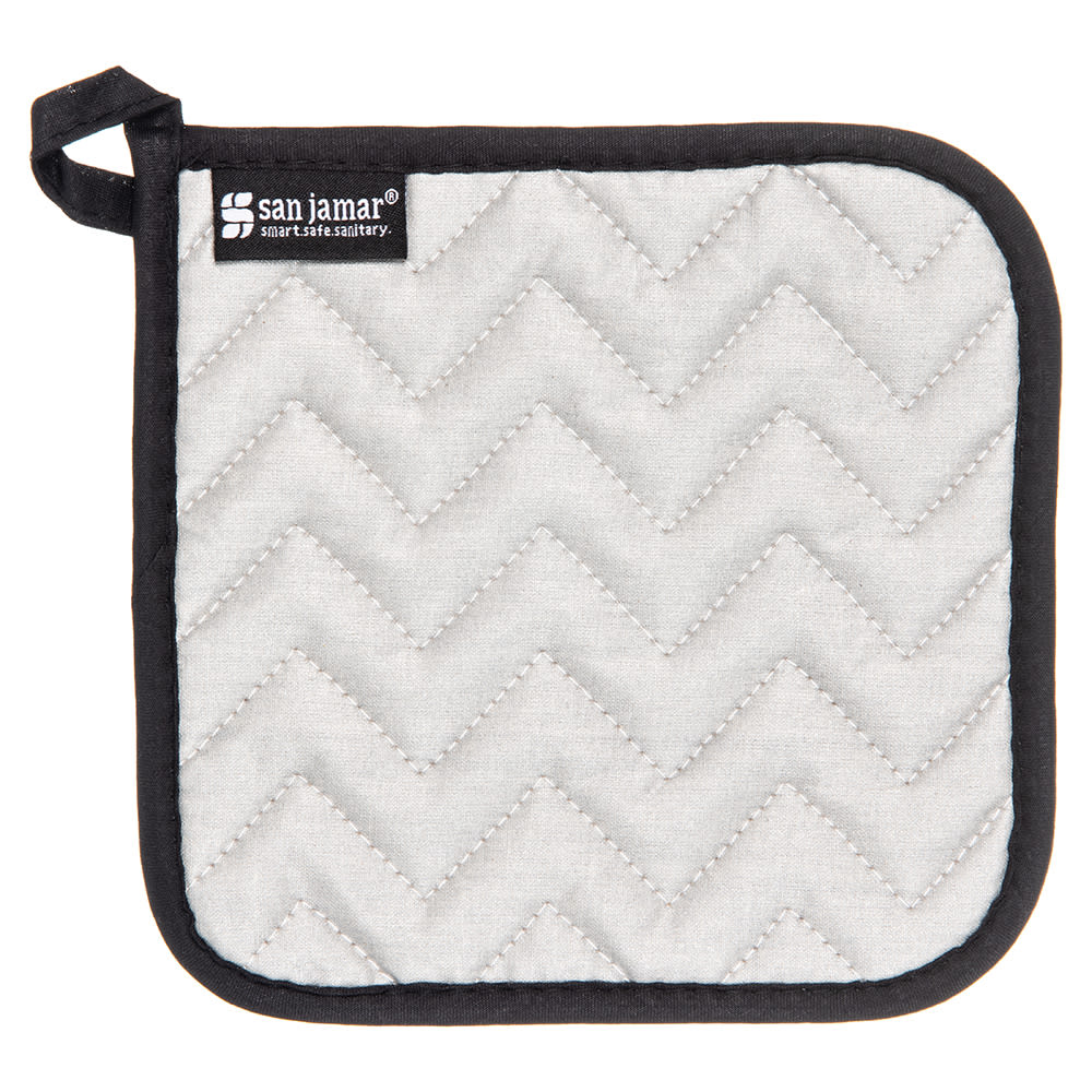 San Jamar 802SPH Pot Holder, 7 x 7", Protects to 250 degrees w/Intermittent Use, Silver
