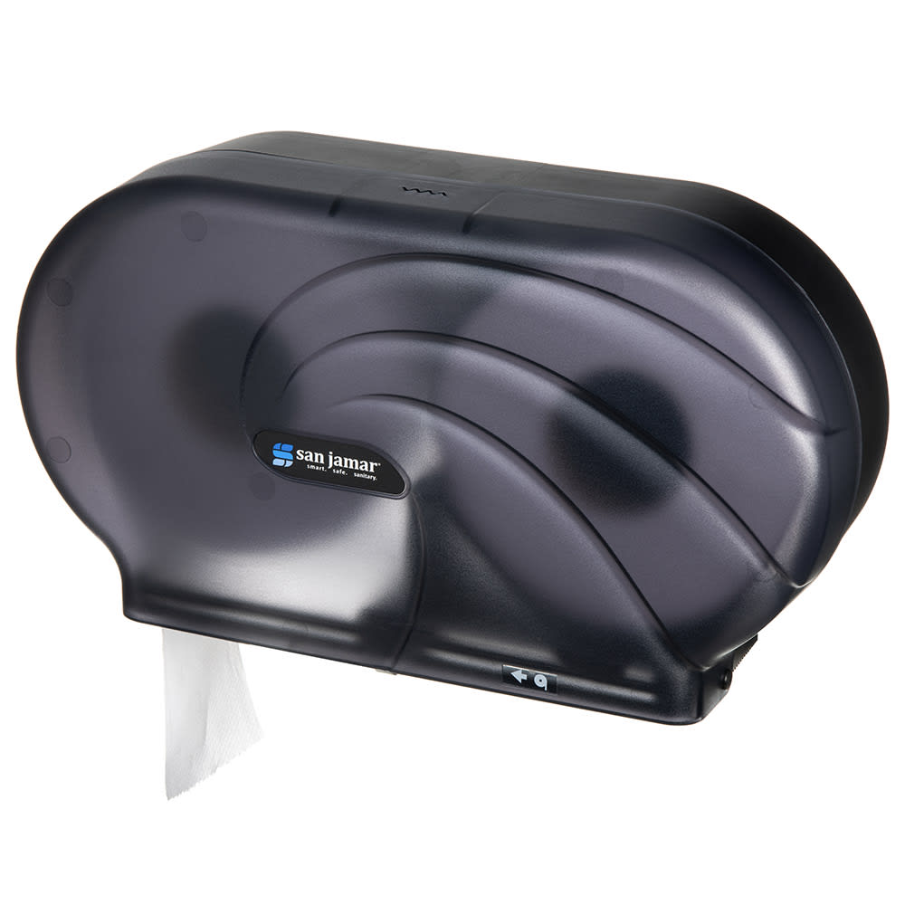 San Jamar R4090TBK Twin 9" Jumbo Toilet Tissue Dispenser, Oceans