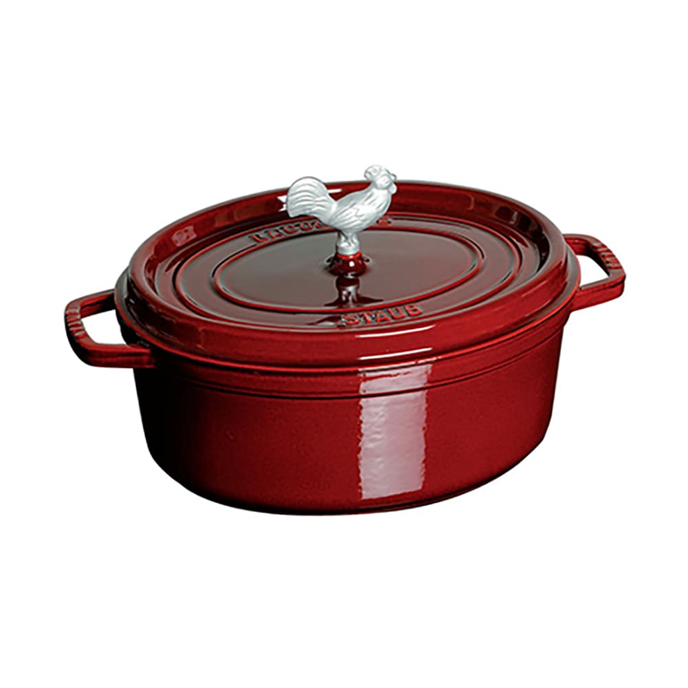 Staub 1123187 Coq Au Vin Cocotte w/ 5.75qt, Rooster Knob & Enamel