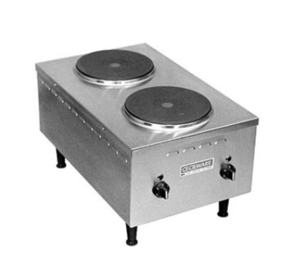 Cecilware Pro EL24SH 15" Electric Hotplate w/ (2) Burners & Infinite Controls, 240v/3ph