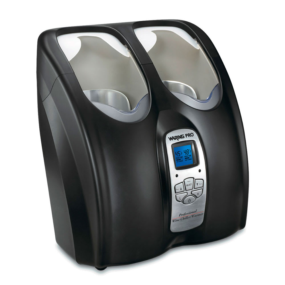 Waring PC200 Double Wine Chiller/Warmer, Dual Library Settings, Black