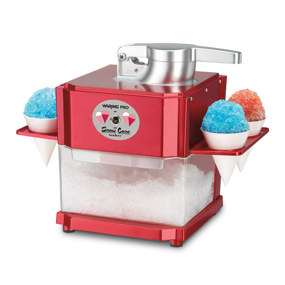 Waring SCM100 Snow Cone Maker w/ PullOut Serving Tray & 12Ice Cube