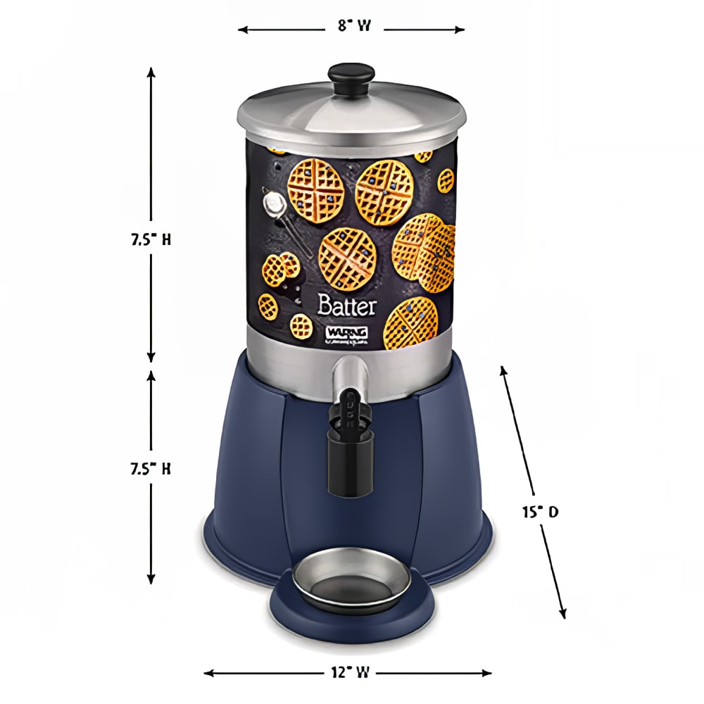Distributeur De Pâte à Gaufres Waring Commercial - 7,9 Litres, Robinet Tomlinson, Acier Inoxydable