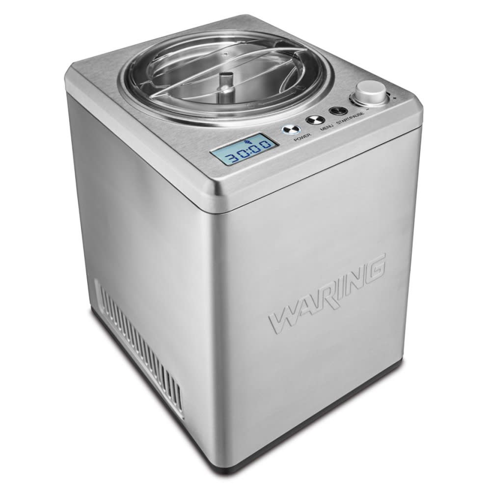 Waring WCIC25 2 1/2 qt Electric Ice Cream Maker Stainless Steel, 120v