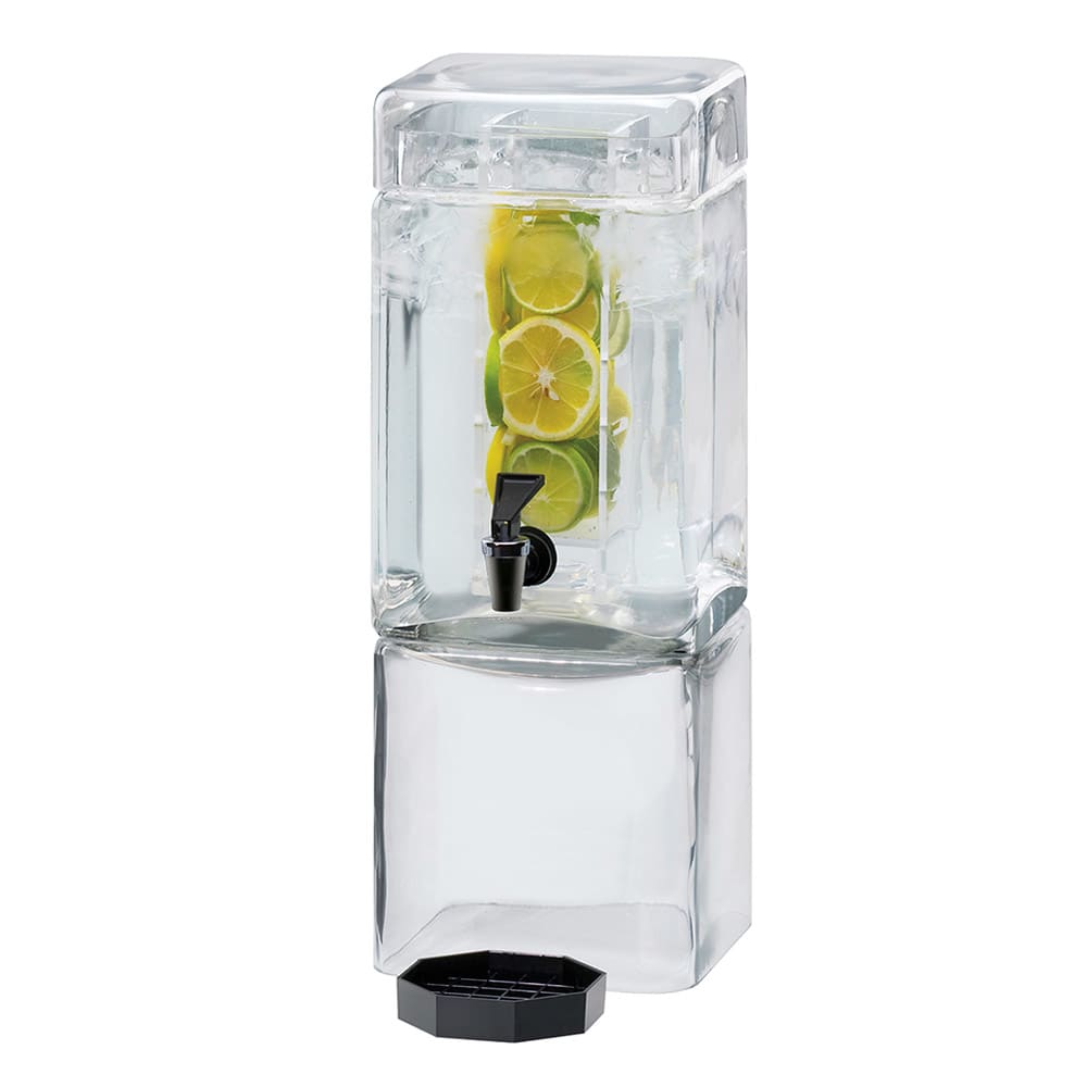 CalMil 11121INF 1 1/2 Gallon Square Glass Beverage Dispenser w