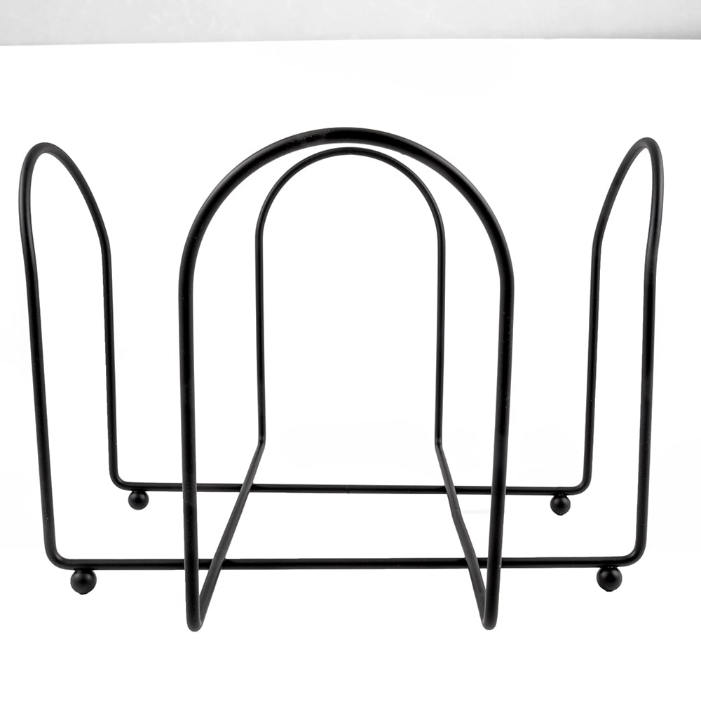 CalMil 1236 9 1/2" Countertop Plate Holder Iron, Black