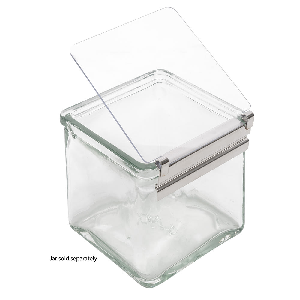 CalMil 1807 Solid Lid w/ Metal Hinge for 4 x 4" Glass Jars