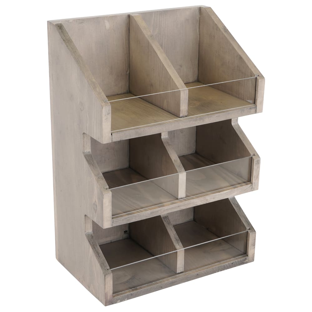 Cal-Mil 2054-110 Condiment Organizer w/ (6) Bins - Gray Wash