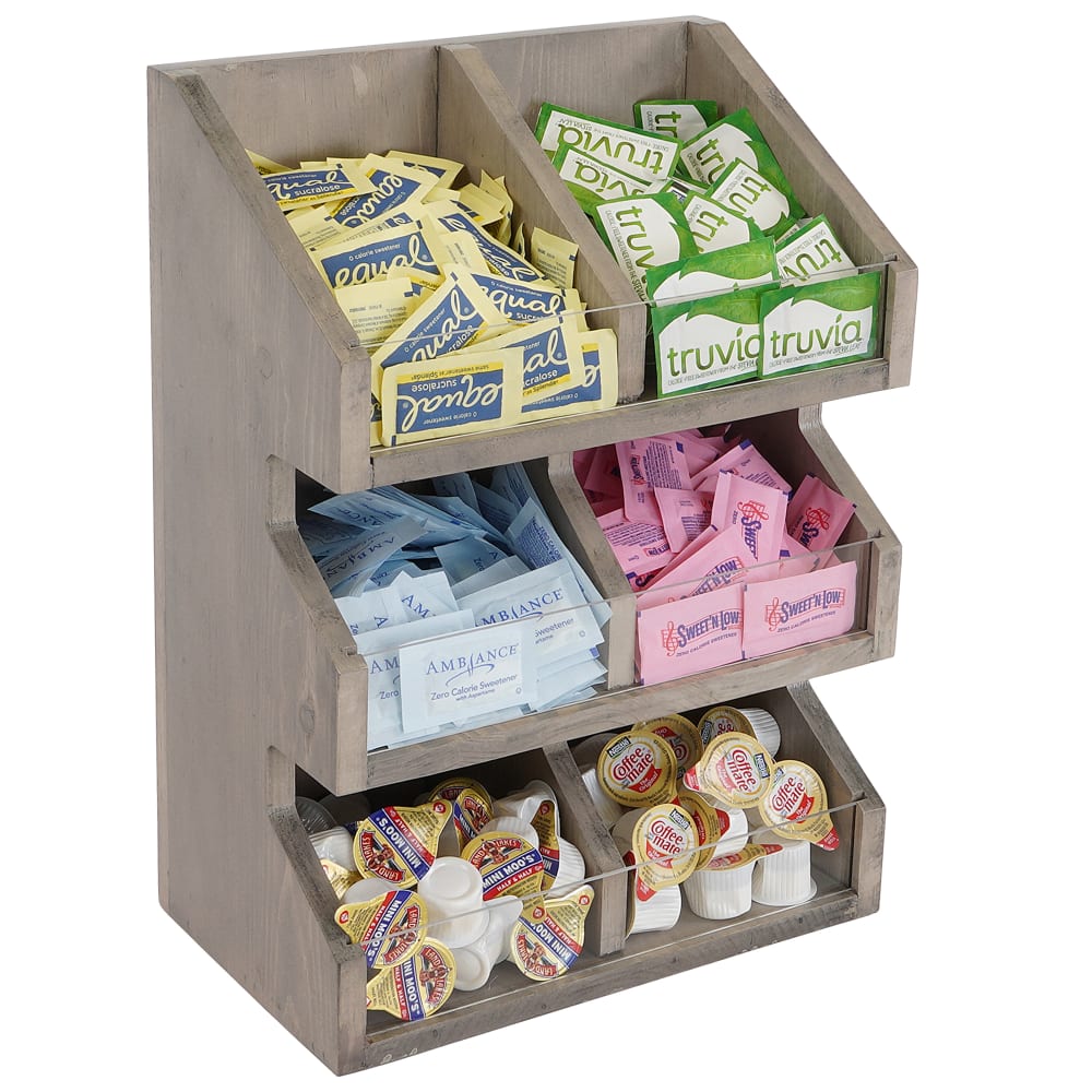 Cal-Mil 2054-110 Condiment Organizer w/ (6) Bins - Gray Wash