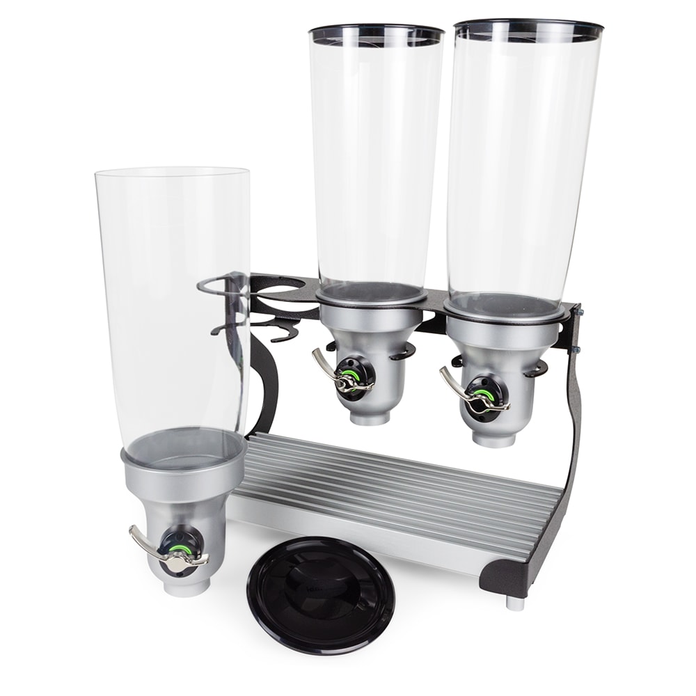 CalMil 3516313FF Countertop Cereal Dispenser, (3) 5 liter Hoppers