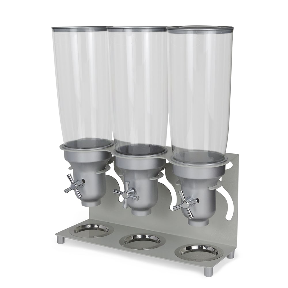 Verwarren Seizoen Metafoor Cal-Mil 3517-3-39 Countertop Cereal Dispenser w/ (3) 5 liter Containers -  Metal Stand, Platinum