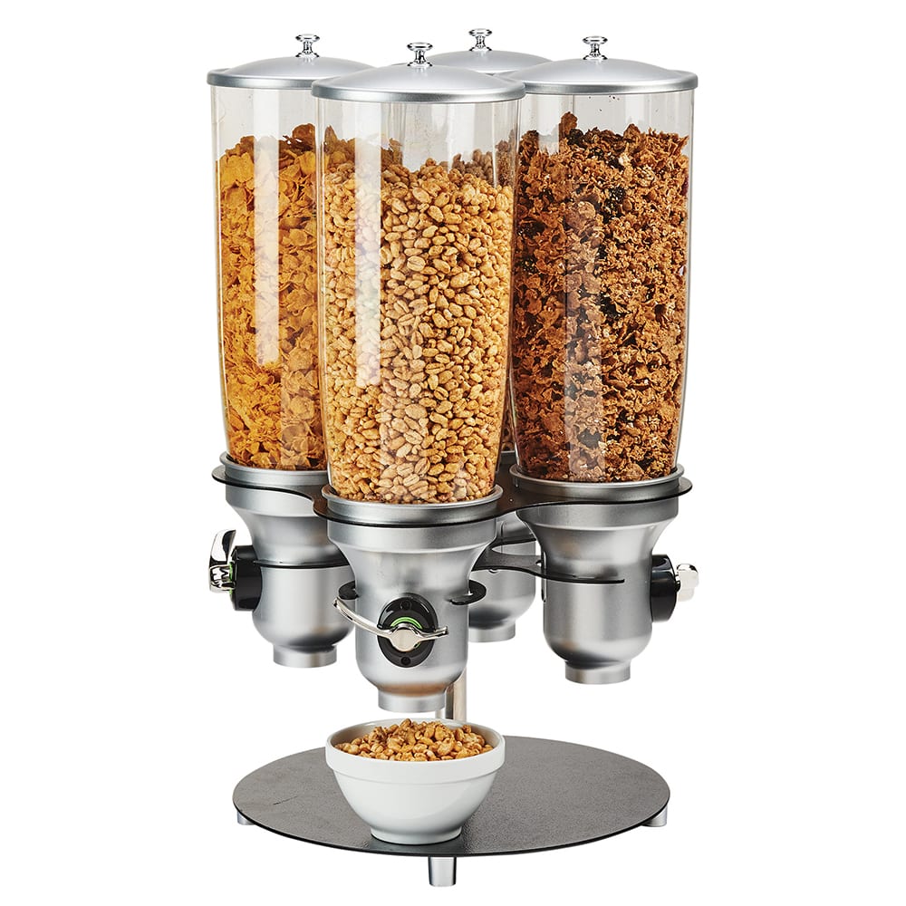 CalMil 3619413FF Countertop Cereal Dispenser, (4) 5 liter Hoppers