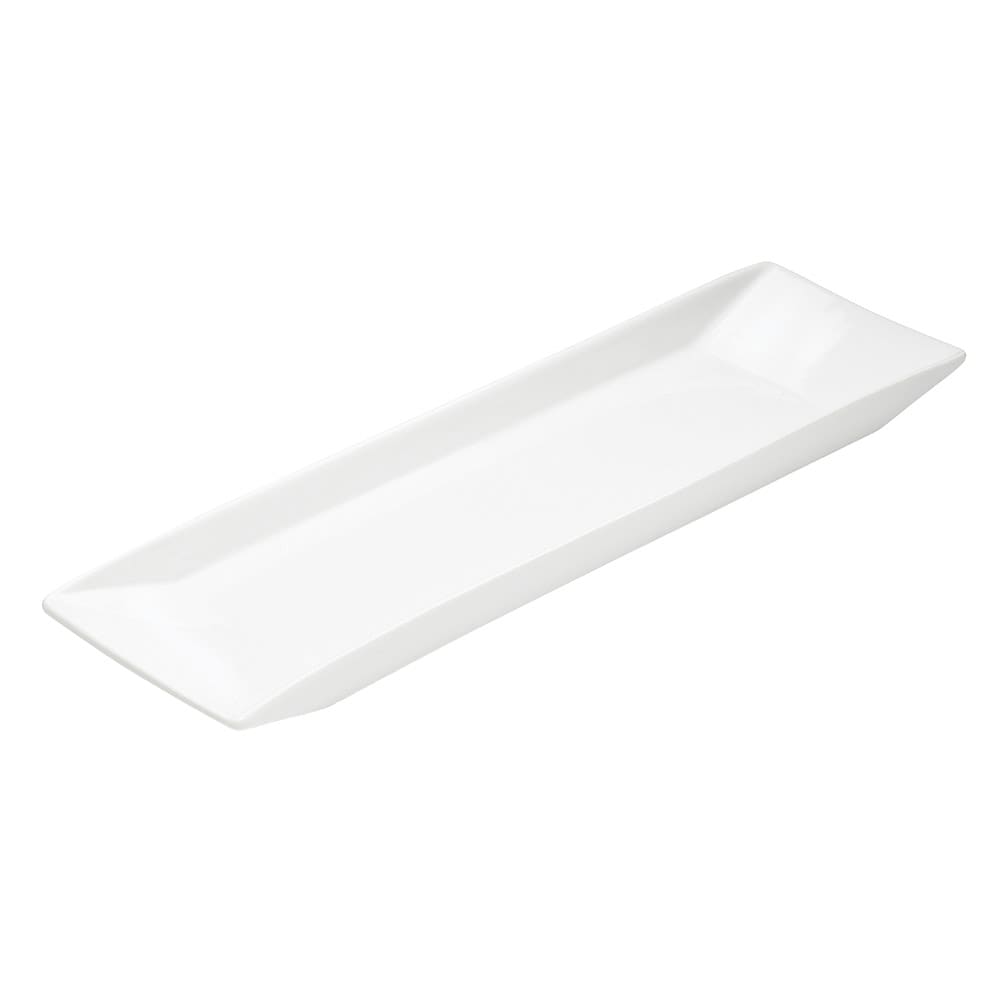 4/Pack 10" x 5 1/2" Bright White Restaurant Rectangle Porcelain Platter 