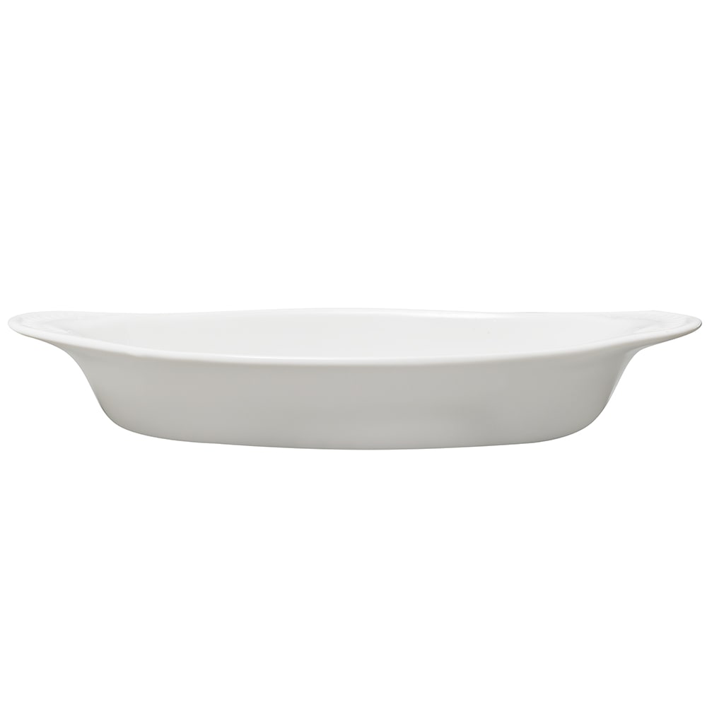 Browne 564012W 12 oz. Porcelain, Oval, Lasagna Baking Dish, White