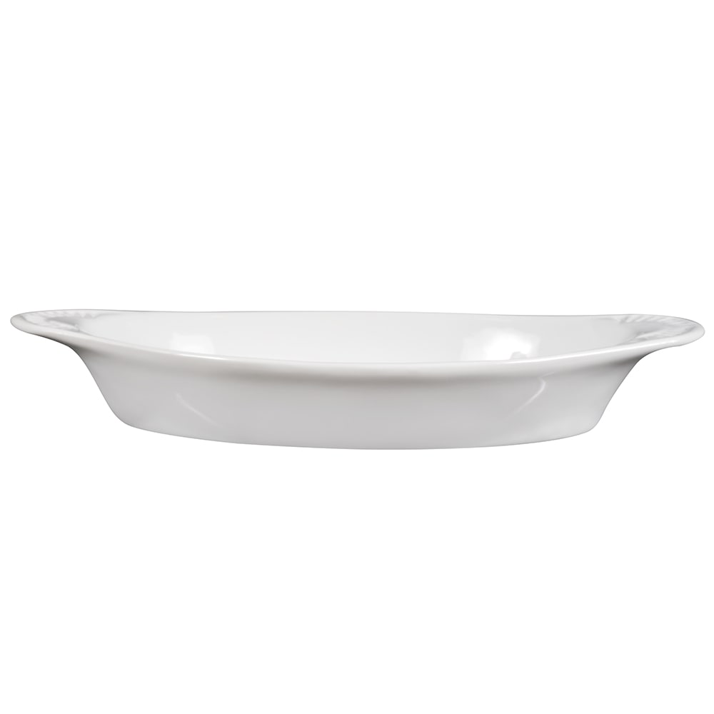 Browne 564015W 16 oz. Porcelain, Oval, Lasagna Baking Dish, White
