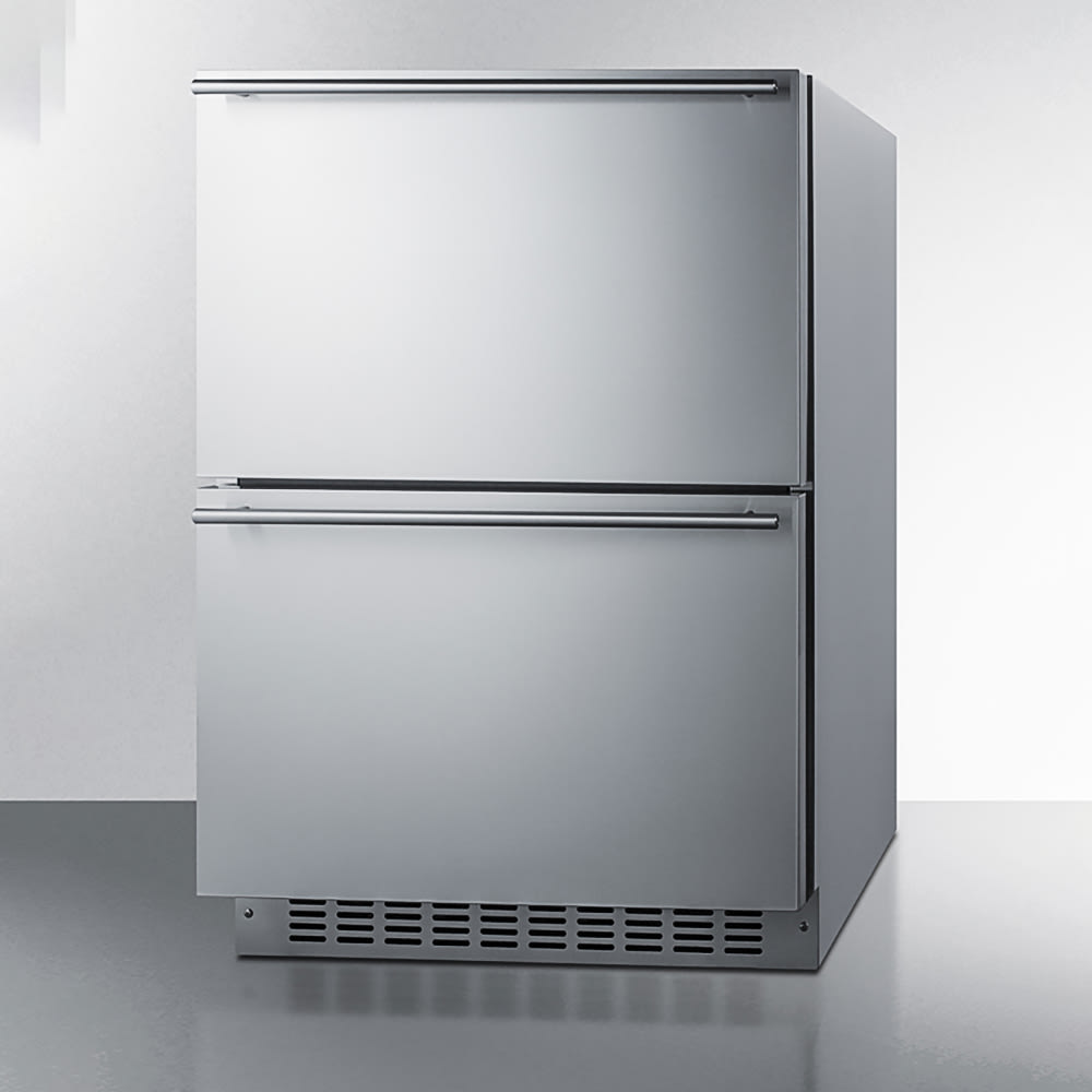 Summit ADFD243OS 24"W Outdoor Undercounter Freezer w/ (1) Section & (2) Drawers 115v