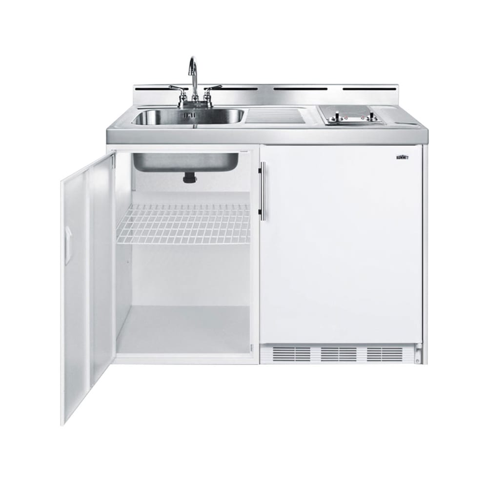 Summit C48ELGLASS 48" AllinOne Combo Kitchen Refrigerator, Freezer