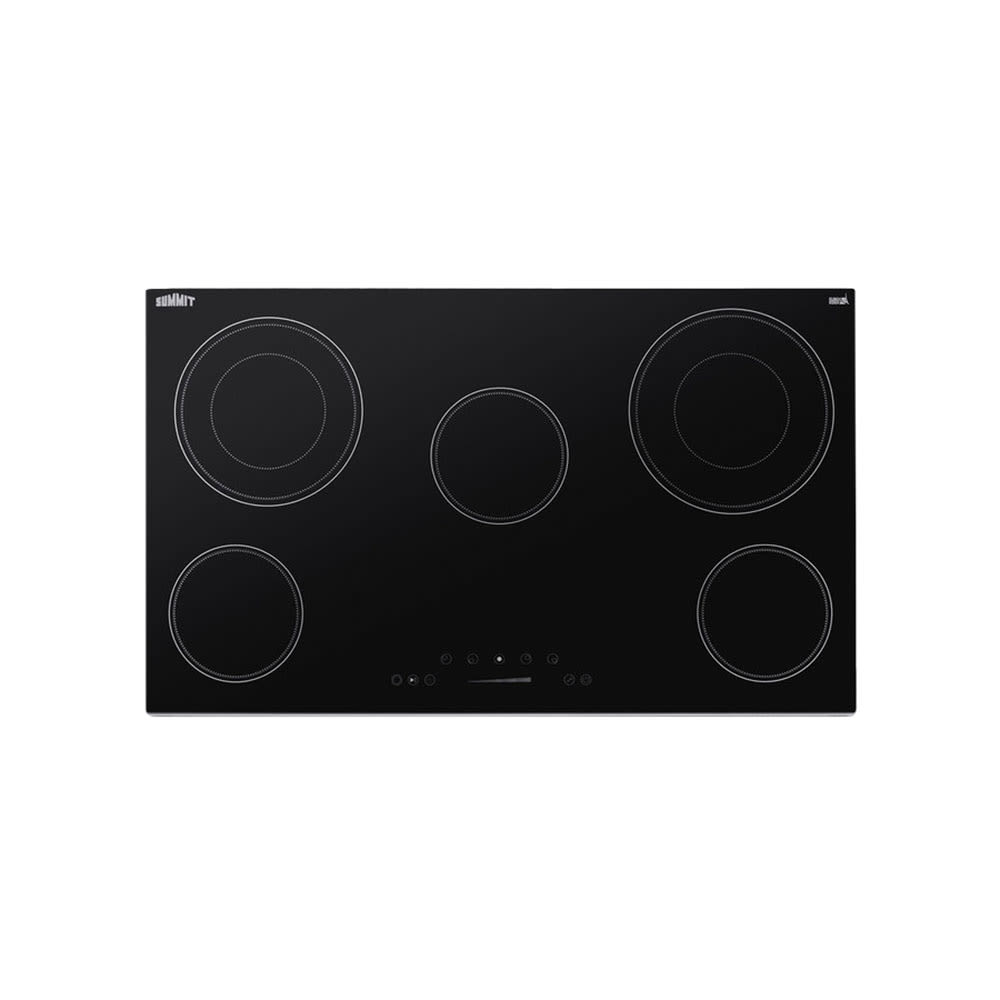 Summit CR5B36T9B 35"W Electric Radiant Cooktop w/ (5) Burners Black