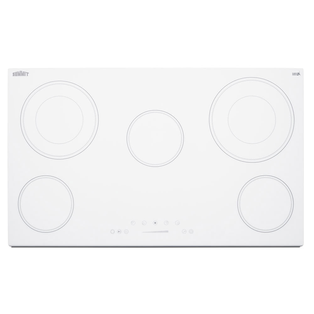 Summit CR5B36TXW 35"W Electric Radiant Cooktop w/ (5) Burners White