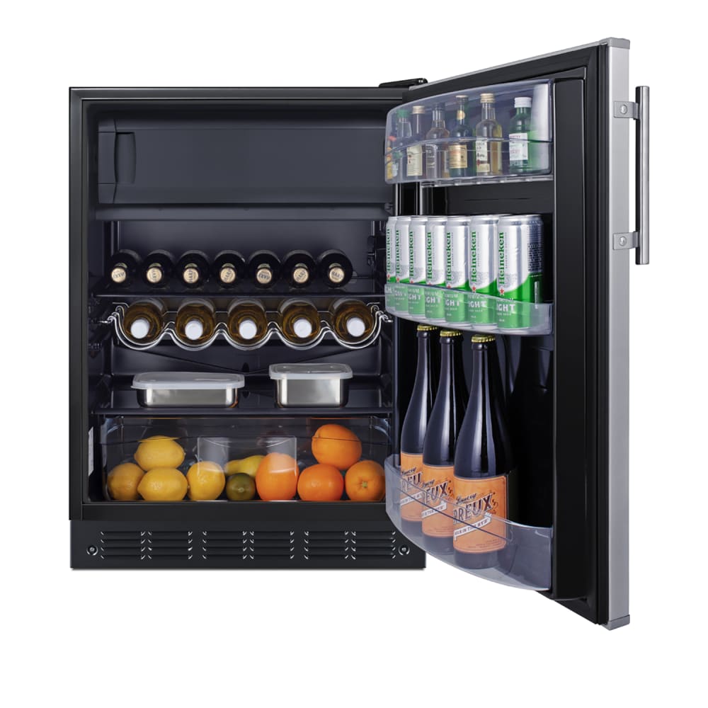 Summit CT66BK2SSADA 5 cu ft Undercounter Refrigerator & Freezer w/ Solid Door Stainless, 115v