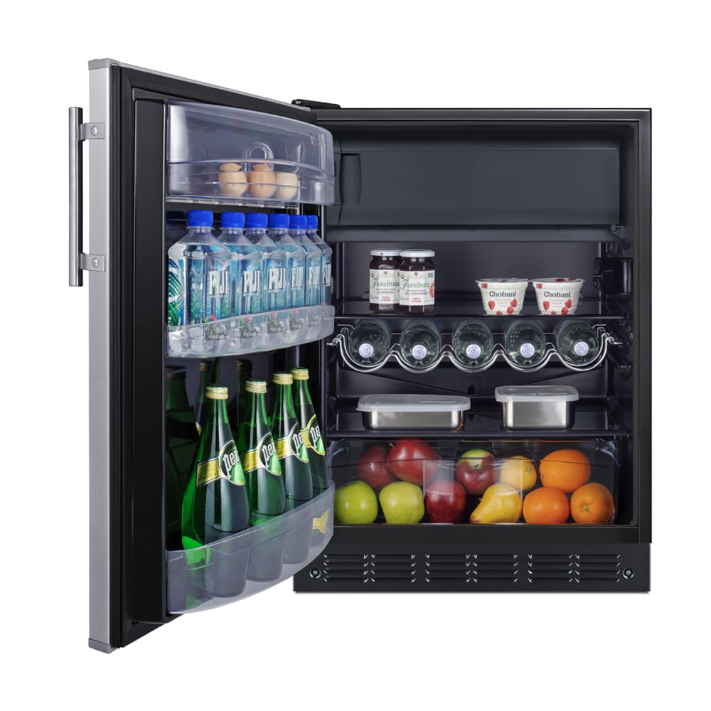 Summit CT66BK2SSLHD 5 cu ft Undercounter Refrigerator & Freezer w/ Solid Door Stainless, 115v