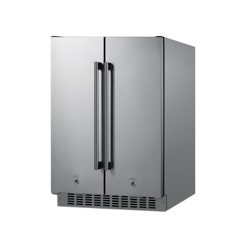 Summit FFRF24SSCSS 3.78 cu ft Undercounter Refrigerator & Freezer w/ Solid Doors Stainless, 115v