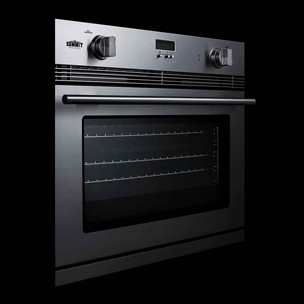 Summit SGWOGD30 30" Gas Wall Oven w/ Glass Door Stainless Steel, Convertible