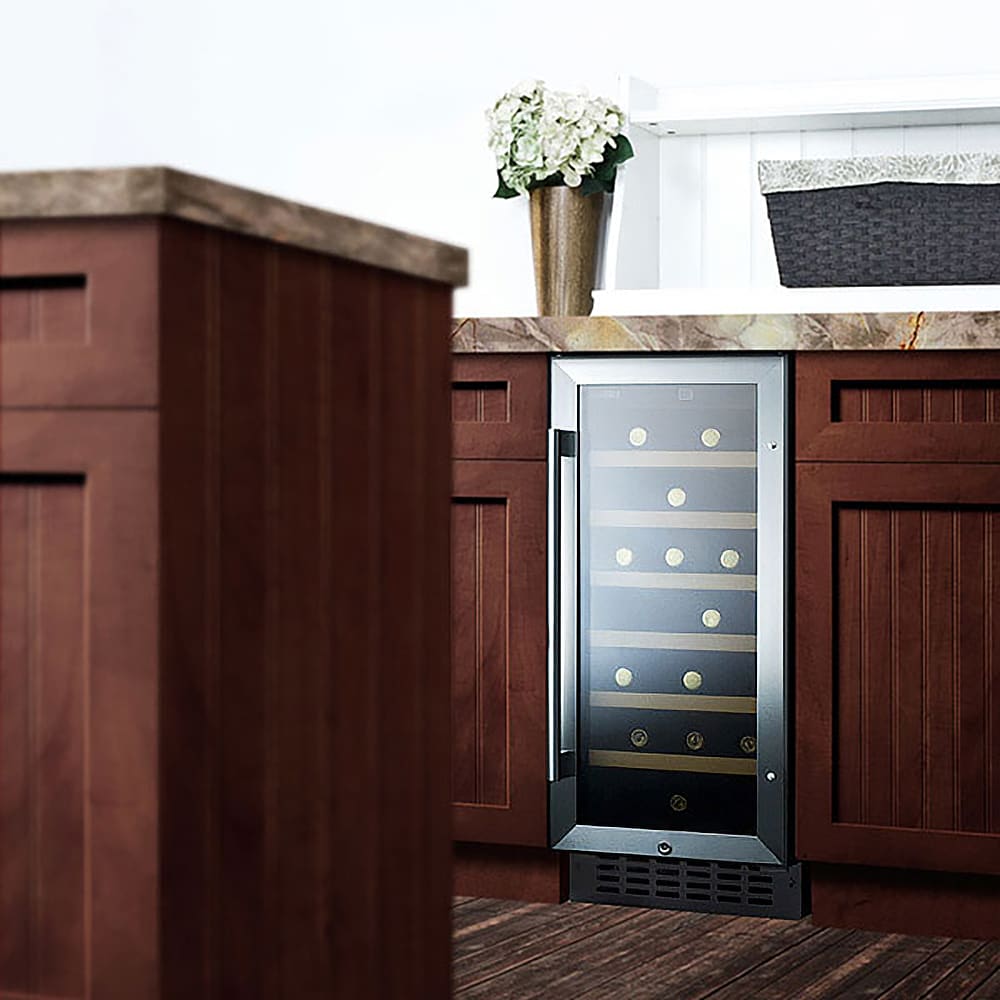 Summit SWC1535B 14 3/4" One Section Wine Cooler w/ (1) Zone 33 Bottle Capacity, 115v