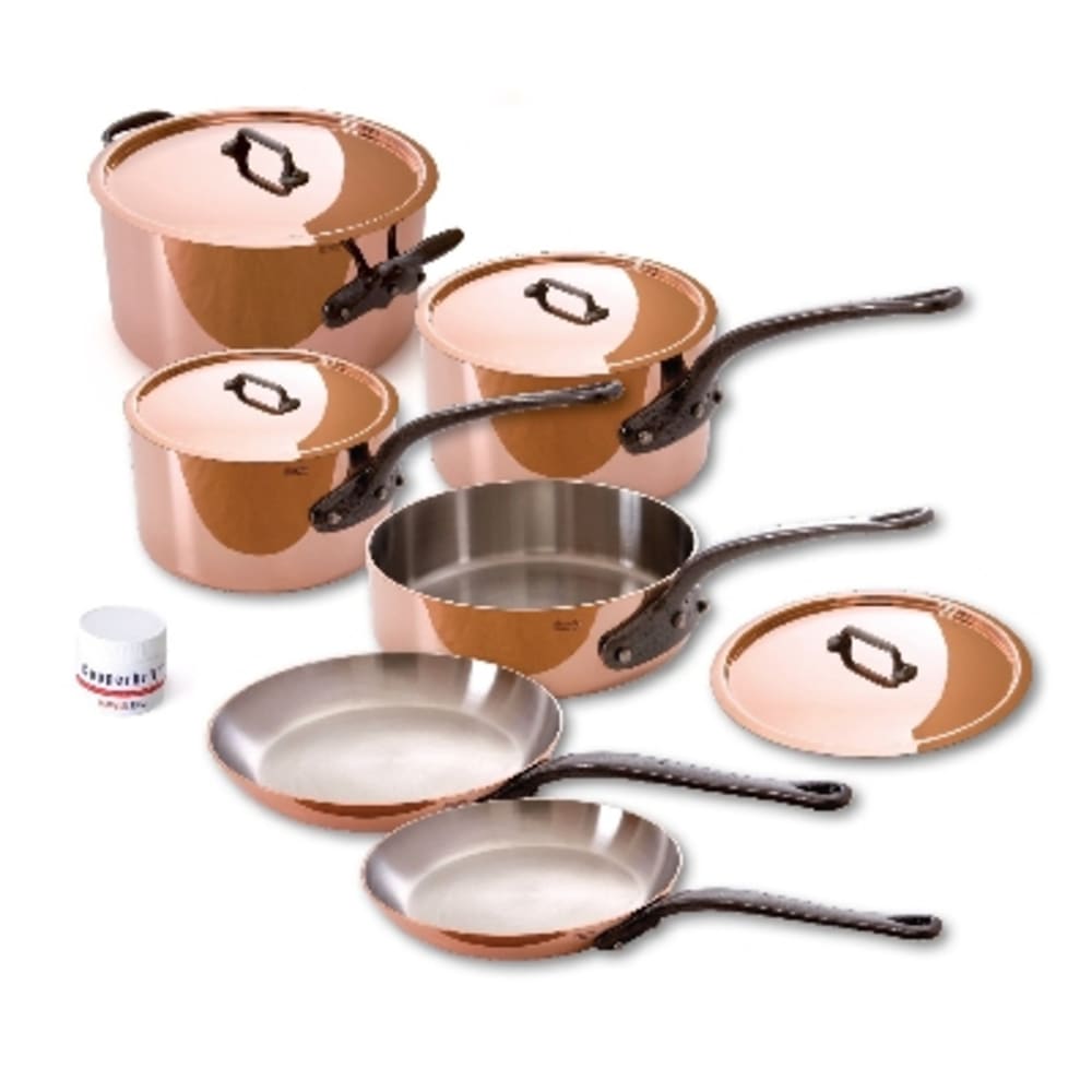 Mauviel 640004 10Piece Cookware Set w/ Cast Iron Handles