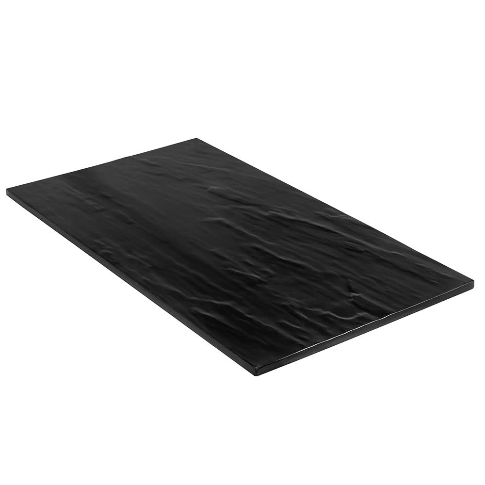 American Metalcraft FSLT08 Black Rectangle Melamine Platter Faux Slate 