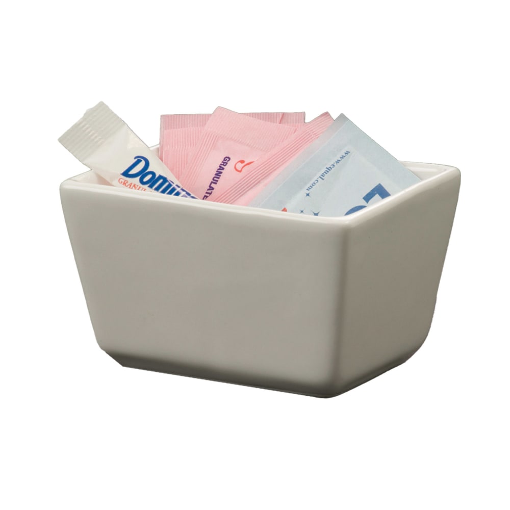 American Metalcraft SPP326 Rectangular Sugar Caddy Ceramic, White
