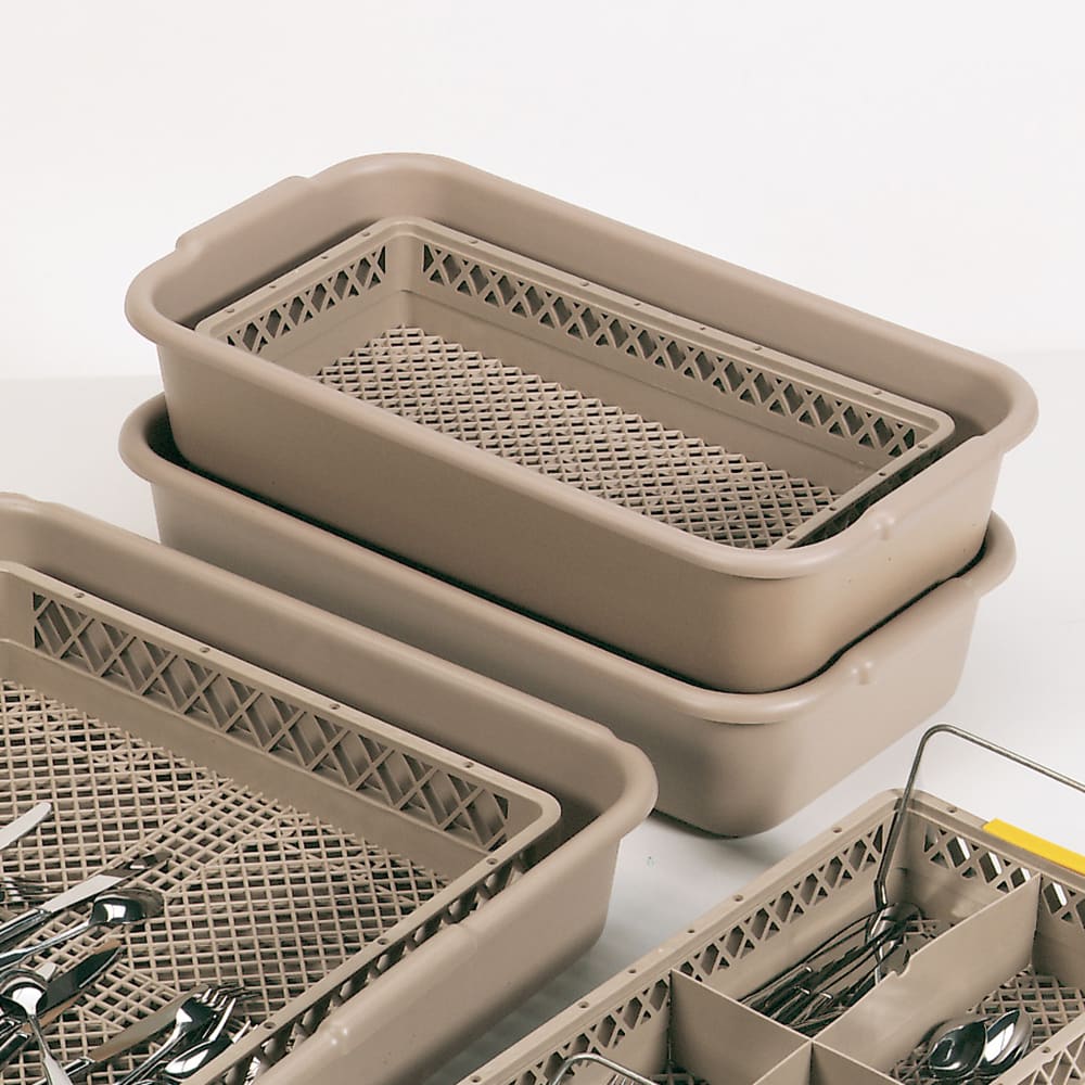 Vollrath 1393 Flatware Dishwasher Rack - Half Tub & Open Rack, Poly, Beige