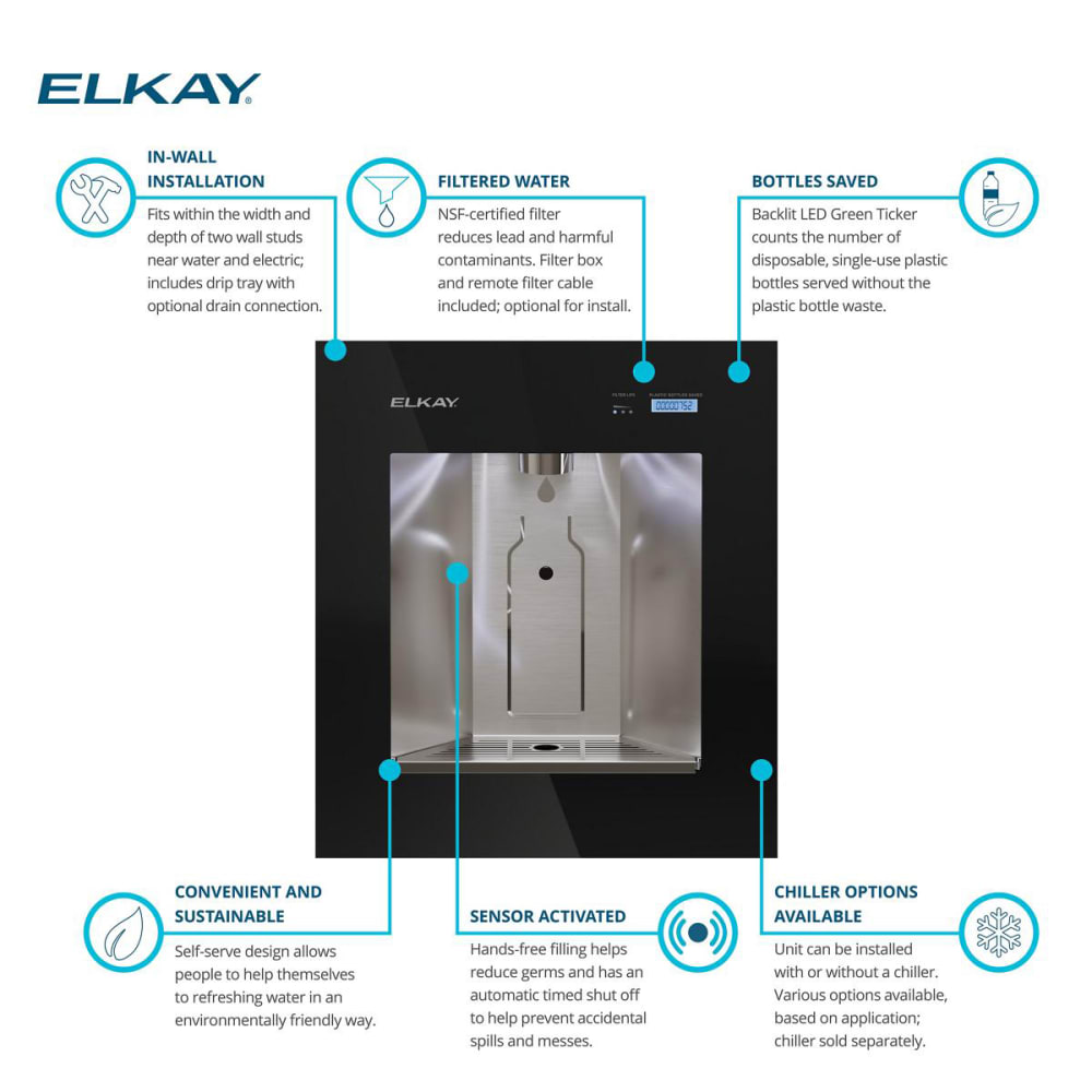 Elkay LBWDC00BKC Built In Commercial Filtered Water Dispenser Non