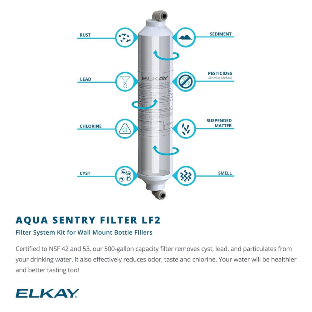 Elkay LF2 Aqua Sentry Retrofit Water Filter Kit for Unfiltered Elkay