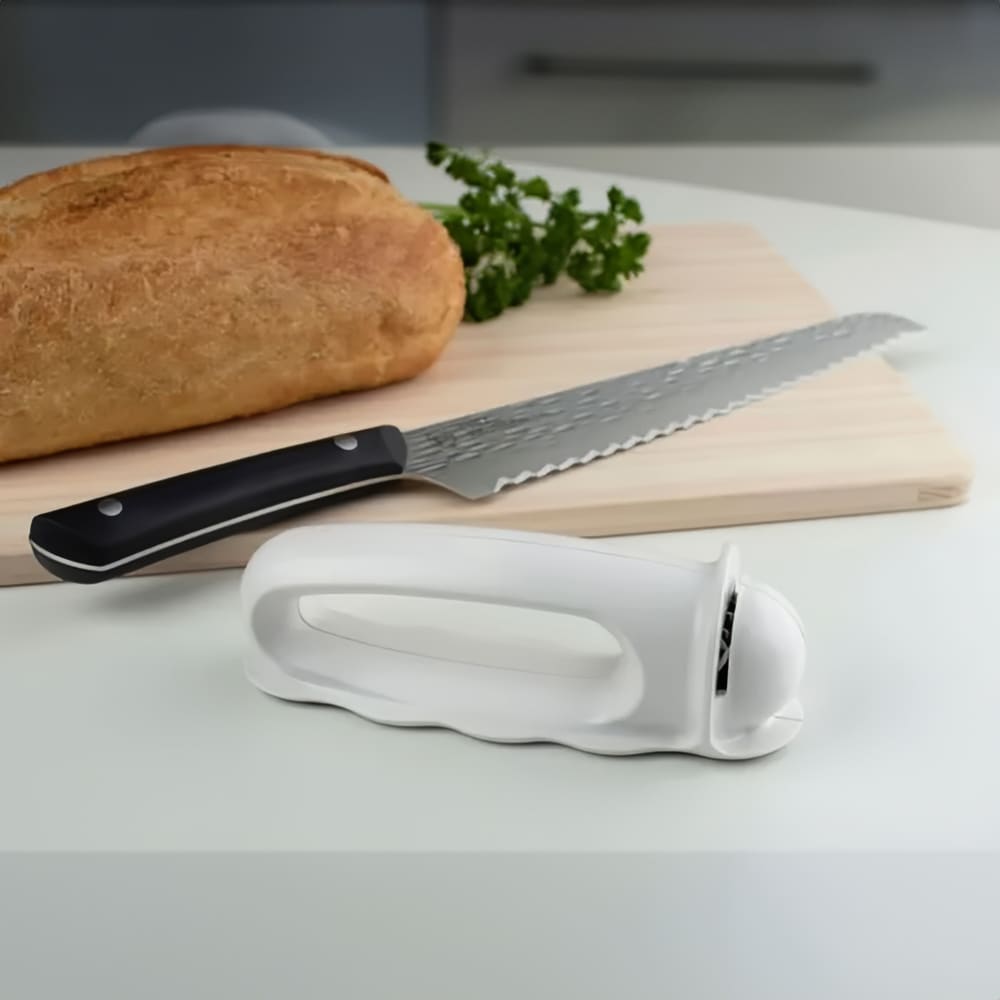 Shun AP0163ENG Manual HandHeld Serrated Knife Sharpener, White