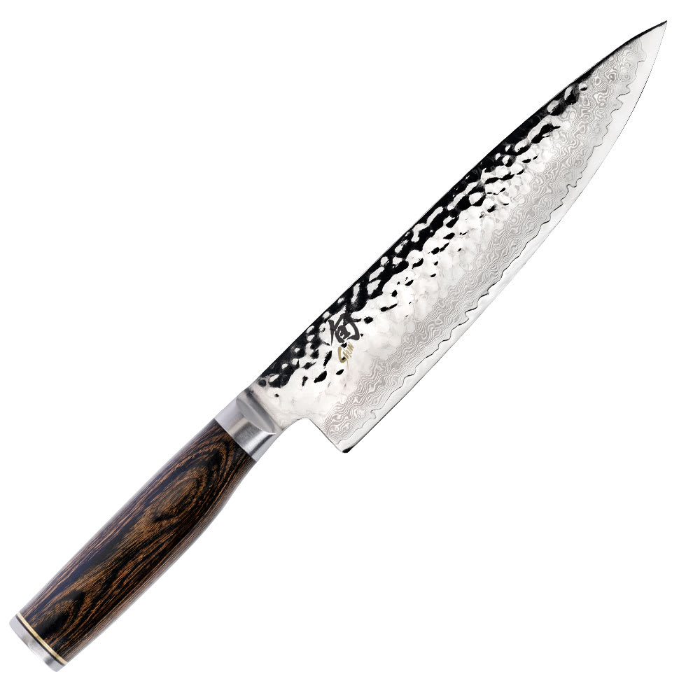 Shun TDM0706 Shun Premier Chef Knife, 8" Blade w/ Walnut PakkaWood Handle