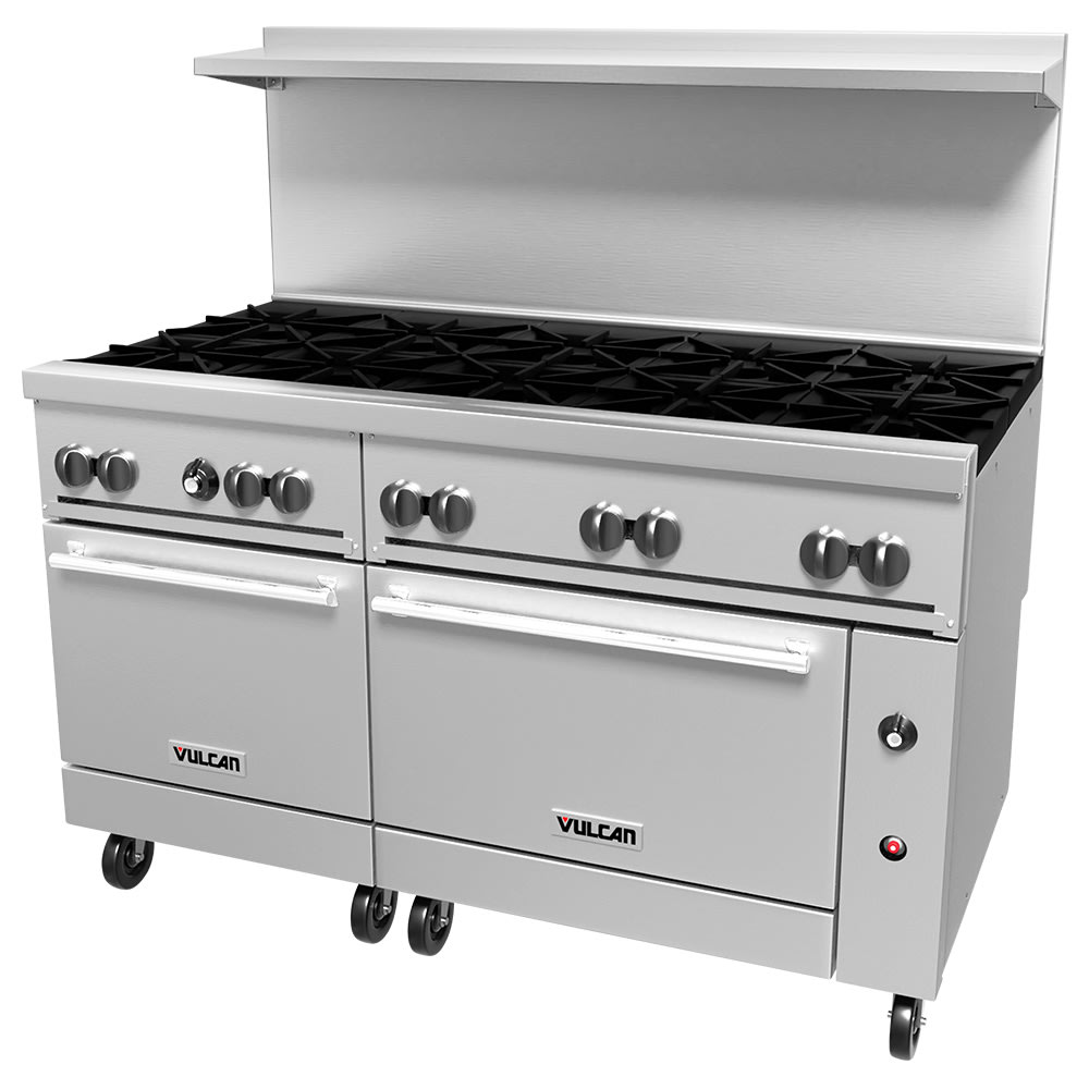 Vulcan 60SC10B 60" 10 Burner Gas Range w/ (1) Standard & (1) Convection Ovens, Liquid Propane