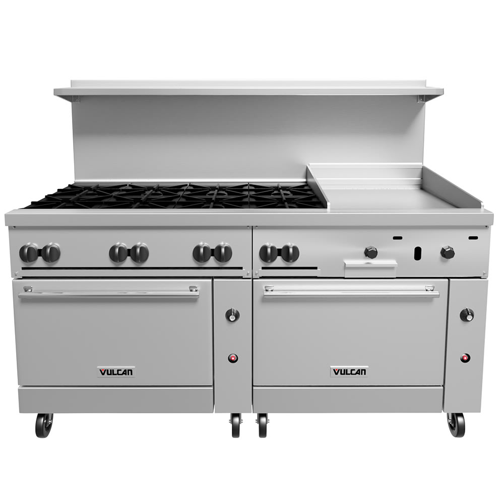 Vulcan 72SS8B24G 72" 8 Burner Gas Range w/ Griddle & (2) Standard