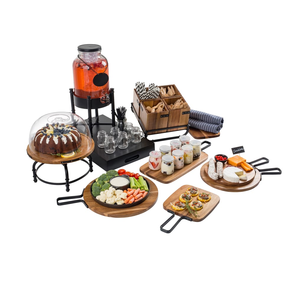 Tablecraft 10262 8 1/2" Square Base for Beverage Dispenser Metal, Black