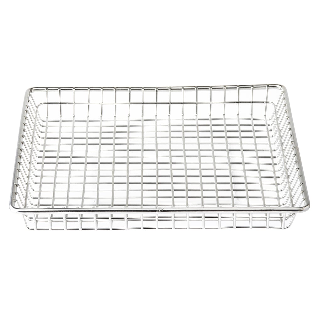 Tablecraft 10522 9" Square Serving Basket 1"H, Stainless Steel Wire