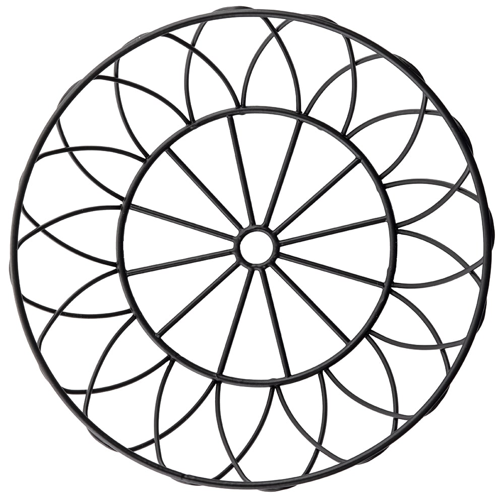 Tablecraft 10535 8" Round Serving Basket Metal, Black