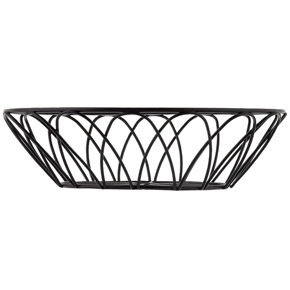 Tablecraft 10535 8" Round Serving Basket Metal, Black